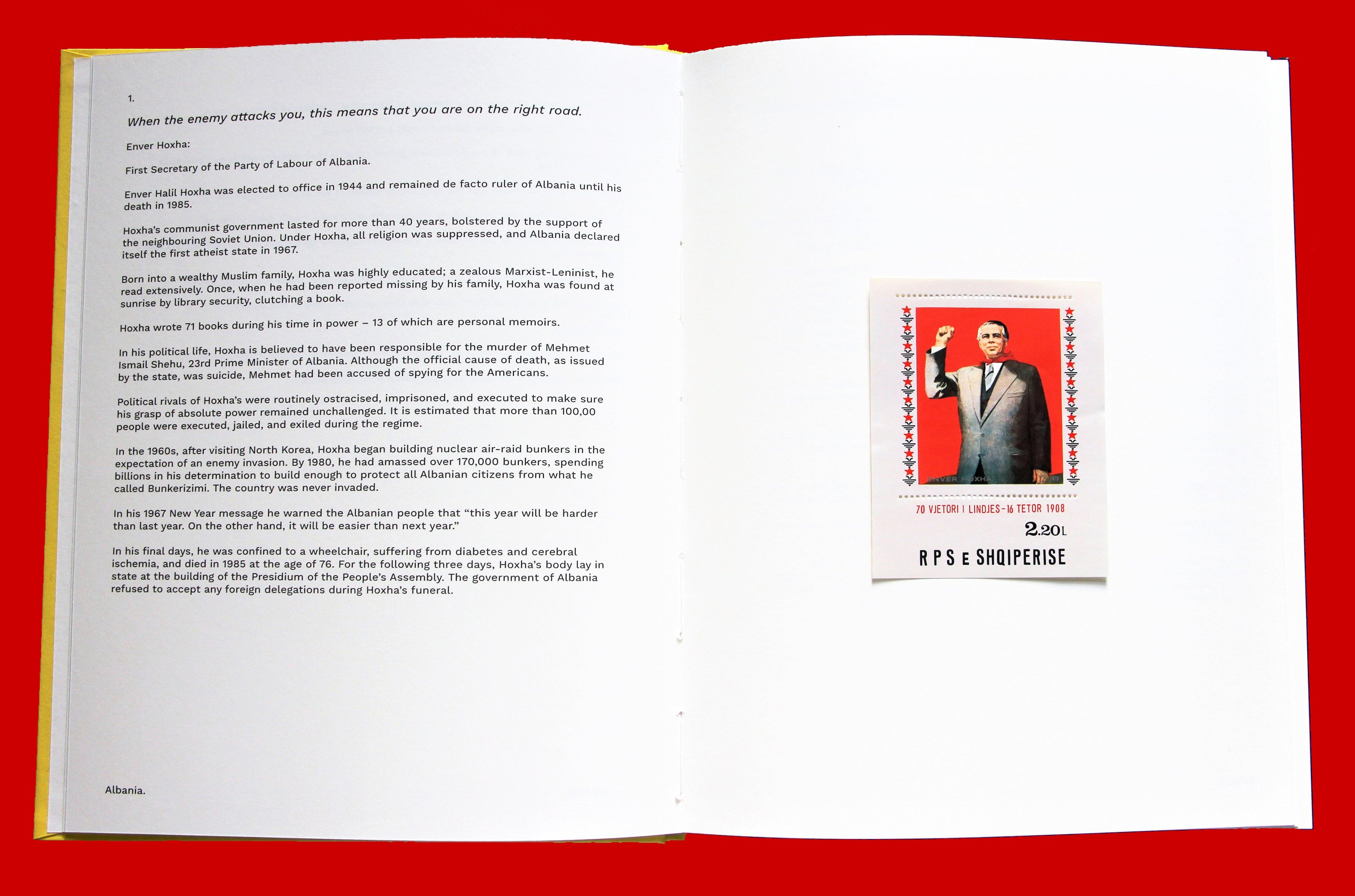 Dictator Postage Stamps- Enver Hoxha stamp - cultural traffic shop